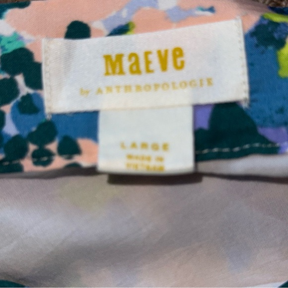 Anthropologie Maeve Ruffled Wrap Maxi Skirt Floral High-Low Wrap Skirt Large - Picture 8 of 9